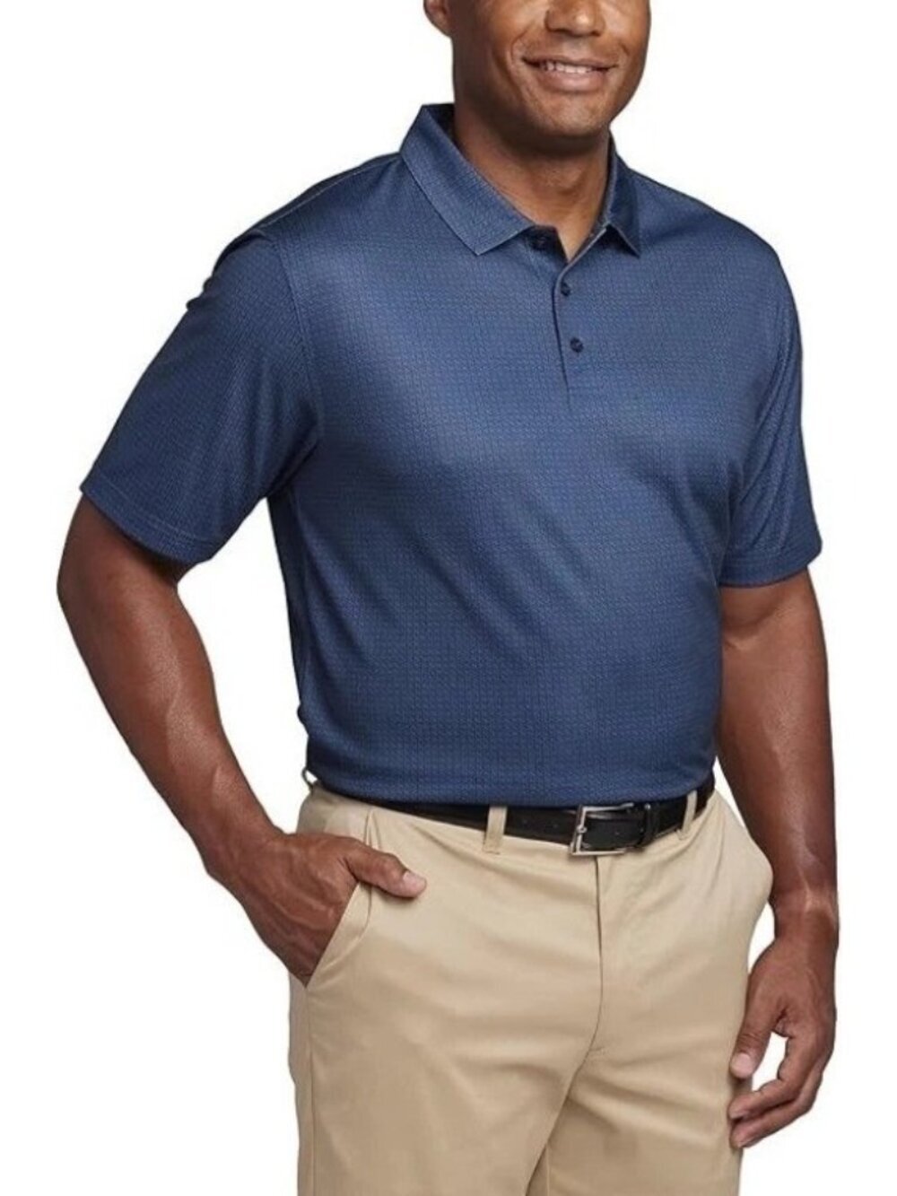 NWT Pebble Beach Men's XXL Blue Dry-Luxe Performance Polo Shirt